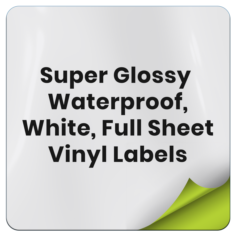 8.5 x 11 Waterproof White Matte Sticker Paper, Comparable to Vinyl (Inkjet  Printers Only) - 25 Sheets - Full Sheet Labels - OnlineLabels