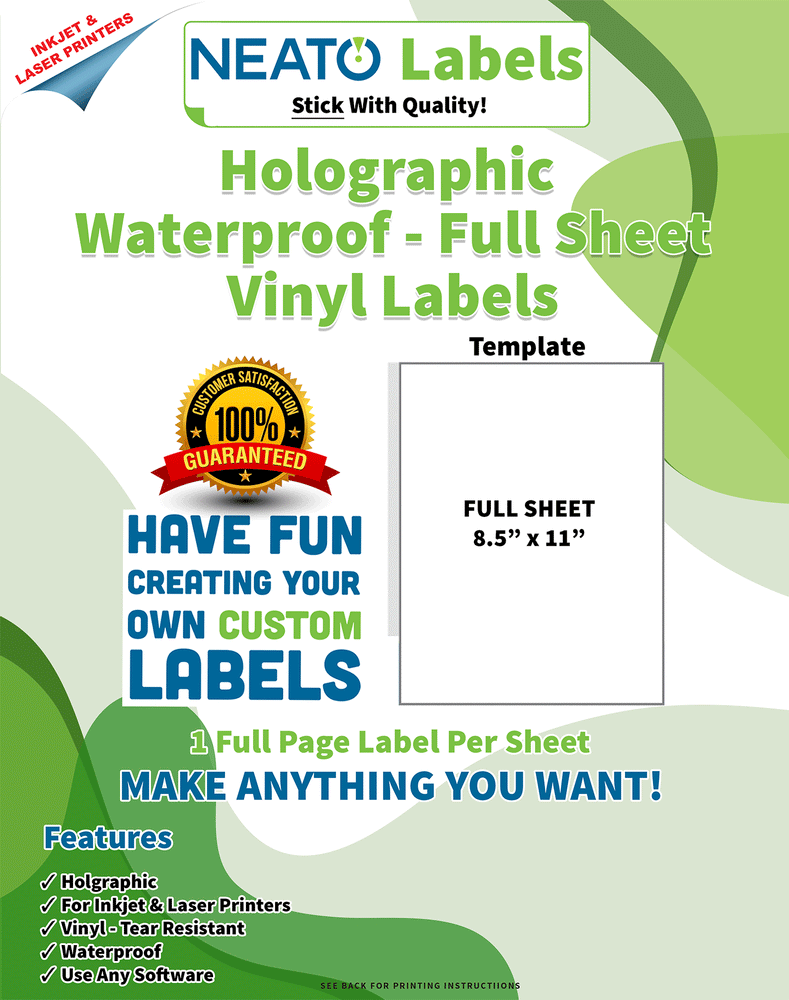 Printable Holographic Vinyl Sticker Paper for Inkjet Printer